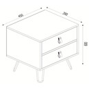 Κομοδίνο ArteLibre TILOS Φυσικό/Ανθρακί/Ανοιχτό Καφέ 45x39x60cm