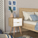 Κομοδίνο ArteLibre KITHIRA Φυσικό/Λευκό Μελαμίνη 40x35x61cm