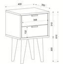 Κομοδίνο ArteLibre KITHIRA Φυσικό/Λευκό Μελαμίνη 40x35x61cm