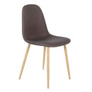 Καρέκλα ArteLibre DAHLIA Καφέ/Φυσικό Ύφασμα/Μέταλλο 50x43x86cm