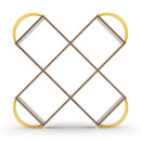 Βιβλιοθήκη ArteLibre CASE Καρυδί/Κίτρινο 120x25x120cm