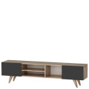 Έπιπλο Τηλεόρασης ArteLibre SKOPELOS Καρυδιά/Μαύρο 160x30x40cm