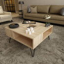 Τραπεζάκι Σαλονιού ArteLibre DONOUSA Δρυς/Μαύρο 80x80x38.6cm