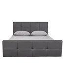 Κρεβάτι ArteLibre ANEMONE Γκρι PU 217x160x93cm (Στρώμα 150x200cm)