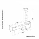 Σύνθετο ArteLibre NEVADA Cordoba/Ανθρακί Μοριοσανίδα 167x29.8x133.5cm