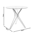 Τραπέζι ArteLibre BIHOR Διάφανο/Χρώμιο Γυαλί/Μέταλλο 80x80x75cm