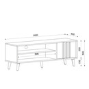 Έπιπλο Τηλεόρασης ArteLibre ANDROS Φυσικό/Ανθρακί Μοριοσανίδα/Μελαμίνη 140x40x50cm