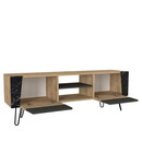 Έπιπλο Τηλεόρασης ArteLibre DIAPOROS Φυσικό/Μαύρο/Ανθρακί Μοριοσανίδα/Μελαμίνη 150x52x35cm