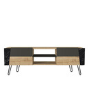 Έπιπλο Τηλεόρασης ArteLibre DIAPOROS Φυσικό/Μαύρο/Ανθρακί Μοριοσανίδα/Μελαμίνη 150x52x35cm