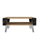 Τραπεζάκι Σαλονιού ArteLibre DIAPOROS Φυσικό/Μαύρο Μοριοσανίδα/Μελαμίνη 90x60x40cm