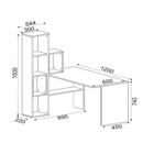 Γραφείο-Βιβλιοθήκη ArteLibre ArteLibre PERCY Λευκό/Καρυδί Μοριοσανίδα/Μελαμίνη 120x90x74/150cm