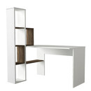 Γραφείο-Βιβλιοθήκη ArteLibre ArteLibre PERCY Λευκό/Καρυδί Μοριοσανίδα/Μελαμίνη 120x90x74/150cm