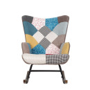 Πολυθρόνα Κουνιστή ArteLibre GERDA Patchwork Ύφασμα/Μέταλλο/Ξύλο 84x69x90cm