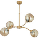 Φωτιστικό Κρεμαστό ArteLibre ECV Πολύφωτο Αντικέ/Μελί Μέταλλο/Γυαλί 75x60cm