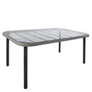 Τραπέζι Κήπου ArteLibre AMPIUS Γκρι/Μαύρο Μέταλλο/Rattan/Γυαλί 160x90x73cm