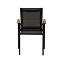 Πολυθρόνα Κήπου ArteLibre KALANDULA Μαύρο/Καρυδί Αλουμίνιο/Ύφασμα 40x47x91cm