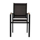 Πολυθρόνα Κήπου ArteLibre KALANDULA Μαύρο/Καρυδί Αλουμίνιο/Ύφασμα 40x47x91cm