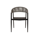 Πολυθρόνα Κήπου ArteLibre LIVINGSTONE Μαύρο/Γκρι Αλουμίνιο/Rattan 56x55x76cm