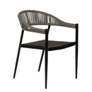 Πολυθρόνα Κήπου ArteLibre LIVINGSTONE Μαύρο/Γκρι Αλουμίνιο/Rattan 56x55x76cm