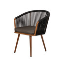 Πολυθρόνα Κήπου ArteLibre LOFOI Μαύρο/Καφέ Αλουμίνιο/Rattan 60x62x81cm