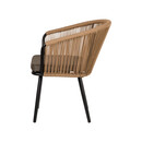 Πολυθρόνα Κήπου ArteLibre LOFOI Μαύρο/Καφέ Αλουμίνιο/Rattan 60x62x81cm