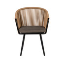 Πολυθρόνα Κήπου ArteLibre LOFOI Μαύρο/Καφέ Αλουμίνιο/Rattan 60x62x81cm