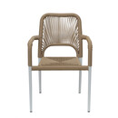 Πολυθρόνα Κήπου ArteLibre TINKISSO Λευκό/Φυσικό Αλουμίνιο/Rattan 57x63x82cm