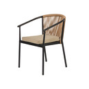 Πολυθρόνα Κήπου ArteLibre MANDRAKA Μαύρο/Φυσικό Αλουμίνιο/Rattan 57x61x78cm