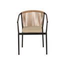 Πολυθρόνα Κήπου ArteLibre MANDRAKA Μαύρο/Φυσικό Αλουμίνιο/Rattan 57x61x78cm