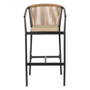 Σκαμπό ArteLibre MANDRAKA Μαύρο/Φυσικό Αλουμίνιο/Rattan 56x63x108cm