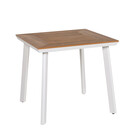 Τραπέζι Κήπου ArteLibre EPUPA Λευκό/Καρυδί Αλουμίνιο/Ξύλο 80x80x73cm