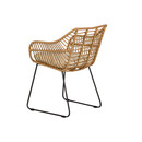 Πολυθρόνα Κήπου ArteLibre KALAMBO Φυσικό/Μαύρο Αλουμίνιο/Rattan 56x57x81cm