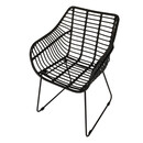 Πολυθρόνα Κήπου ArteLibre KALAMBO Μαύρο Αλουμίνιο/Rattan 56x57x81cm