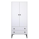 Ντουλάπα Δίφυλλη ArteLibre AMARI Λευκό Μοριοσανίδα 82x48x180cm