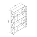 Βιβλιοθήκη ArteLibre JUMA Μαύρο Μοριοσανίδα/Μέταλλο 90x26x150cm