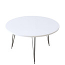 Τραπεζάκι Σαλονιού ArteLibre TAYO Λευκό Μοριοσανίδα/Μέταλλο Φ70x40cm