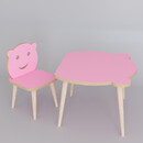 Τραπεζάκι Παιδικό ArteLibre AMAHLE Με Κάθισμα Ροζ MDF/Ξύλο 46x50x42cm
