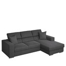 Καναπές Κρεβάτι Γωνιακός ArteLibre Δεξιά Γωνία ELOISE Σκούρο Γκρι 260x170x75-90cm