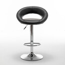 Σκαμπό Bar ArteLibre FETT Με Πλάτη Πτυσσόμενο Μαύρο PU/Μέταλλο 54x49x81-103cm