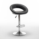 Σκαμπό Bar ArteLibre FETT Με Πλάτη Πτυσσόμενο Μαύρο PU/Μέταλλο 54x49x81-103cm