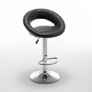 Σκαμπό Bar ArteLibre FETT Με Πλάτη Πτυσσόμενο Μαύρο PU/Μέταλλο 54x49x81-103cm