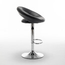 Σκαμπό Bar ArteLibre FETT Με Πλάτη Πτυσσόμενο Μαύρο PU/Μέταλλο 54x49x81-103cm