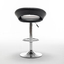 Σκαμπό Bar ArteLibre FETT Με Πλάτη Πτυσσόμενο Μαύρο PU/Μέταλλο 54x49x81-103cm