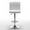 Σκαμπό Bar ArteLibre DIN Με Πλάτη Πτυσσόμενο Λευκό PVC/Μέταλλο 44x50x92-113cm