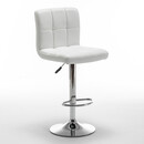 Σκαμπό Bar ArteLibre DIN Με Πλάτη Πτυσσόμενο Λευκό PVC/Μέταλλο 44x50x92-113cm