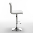 Σκαμπό Bar ArteLibre DIN Με Πλάτη Πτυσσόμενο Λευκό PVC/Μέταλλο 44x50x92-113cm