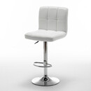 Σκαμπό Bar ArteLibre DIN Με Πλάτη Πτυσσόμενο Λευκό PVC/Μέταλλο 44x50x92-113cm