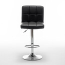 Σκαμπό Bar ArteLibre DIN Με Πλάτη Πτυσσόμενο Μαύρο PVC/Μέταλλο 44x50x92-113cm