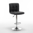 Σκαμπό Bar ArteLibre DIN Με Πλάτη Πτυσσόμενο Μαύρο PVC/Μέταλλο 44x50x92-113cm