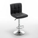 Σκαμπό Bar ArteLibre DIN Με Πλάτη Πτυσσόμενο Μαύρο PVC/Μέταλλο 44x50x92-113cm